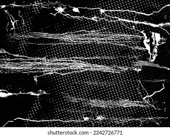 Capa de grifo distorsionada con destello. El ruido destruyó la textura. Formas de error de defecto de moda . Textura de fondo. Efecto perturbado .Formas vectoras con una textura de impresión de pantalla de puntos de medio tono.
