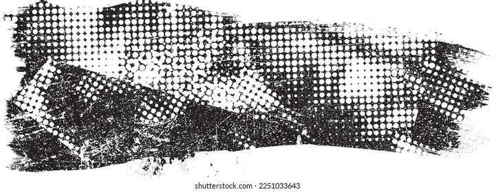 Glitch verzerrte Grunge-Schicht . Rauschen zerstörte Textur. Trendy Defaultformen . Overlay Grunge Textur . Distressed effect .Vector formt mit einer Siebdrucktextur mit Halbton-Punkten.
