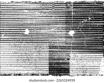 Glitch distorted grunge layer  . Noise destroyed texture . Trendy defect error shapes . Overlay grunge texture . Distressed effect .Vector shapes with a halftone dots screen print texture.