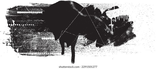 Capa de grifo distorsionada con destello. El ruido destruyó la textura. Formas de error de defecto de moda . Textura de fondo. Efecto perturbado .Formas vectoras con una textura de impresión de pantalla de puntos de medio tono.