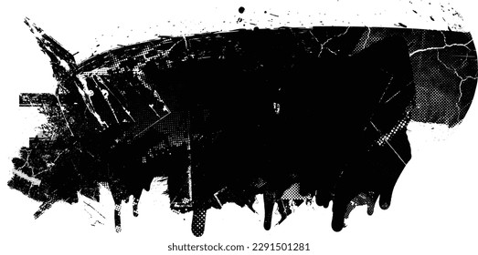 Glitch verzerrte Grunge-Schicht . Rauschen zerstörte Textur. Trendy Defaultformen . Overlay Grunge Textur . Distressed effect .Vector formt mit einer Siebdrucktextur mit Halbton-Punkten.