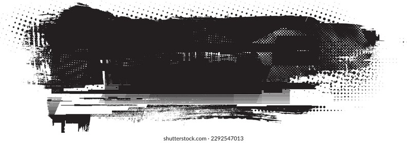 Glitch verzerrte Grunge-Schicht . Rauschen zerstörte Textur. Trendy Defaultformen . Overlay Grunge Textur . Distressed effect .Vector formt mit einer Siebdrucktextur mit Halbton-Punkten.