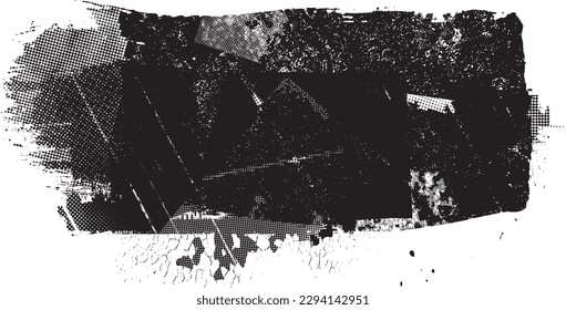 Glitch distorted grunge layer  . Noise destroyed texture . Trendy defect error shapes . Overlay grunge texture . Distressed effect .Vector shapes with a halftone dots screen print texture.