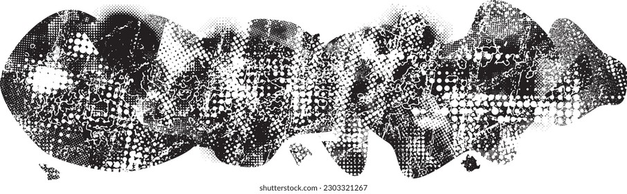 Glitch verzerrte Grunge-Schicht . Rauschen zerstörte Textur. Trendy Defaultformen . Overlay Grunge Textur . Distressed effect .Vector formt mit einer Siebdrucktextur mit Halbton-Punkten.