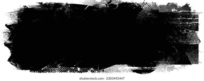 Glitch distorted grunge layer  . Noise destroyed texture . Trendy defect error shapes . Overlay grunge texture . Distressed effect .Vector shapes with a halftone dots screen print texture.