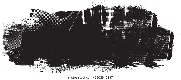 Glitch distorted grunge layer  . Noise destroyed texture . Trendy defect error shapes . Overlay grunge texture . Distressed effect .Vector shapes with a halftone dots screen print texture.