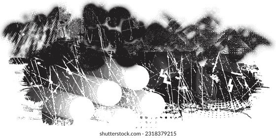 Capa de grifo distorsionada con destello. El ruido destruyó la textura. Formas de error de defecto de moda . Textura de fondo. Efecto perturbado .Formas vectoras con una textura de impresión de pantalla de puntos de medio tono.