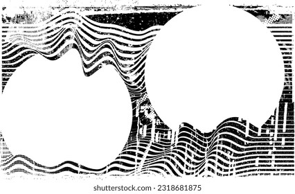 Capa de grifo distorsionada con destello. El ruido destruyó la textura. Formas de error de defecto de moda . Textura de fondo. Efecto perturbado .Formas vectoras con una textura de impresión de pantalla de puntos de medio tono.