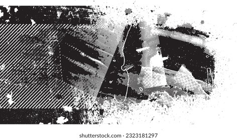 Glitch verzerrte Grunge-Schicht . Rauschen zerstörte Textur. Trendy Defaultformen . Overlay Grunge Textur . Distressed effect .Vector formt mit einer Siebdrucktextur mit Halbton-Punkten.