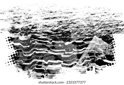 Glitch distorted grunge layer  . Noise destroyed texture . Trendy defect error shapes . Overlay grunge texture . Distressed effect .Vector shapes with a halftone dots screen print texture.