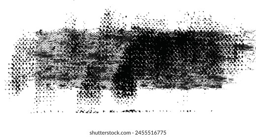 Glitch distorsionado grunge capa . El ruido destruyó la textura . Formas de error de defecto de moda . Superponer textura grunge . Efecto de tensión. Formas de Vector con una textura de impresión de pantalla de puntos de semitono.