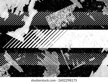 Glitch distorted grunge layer . Noise destroyed texture. Checkered race grunge flag . Overlay grunge texture .Distressed effect .Vector shapes with a speed lines and tire tracks screen print texture.