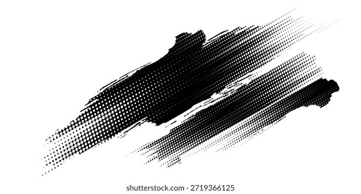 Glitch distorsionó la capa de grunge. El ruido destruyó la textura. Formas de error de defecto de moda. Superponer textura grunge. Efecto angustiado. Formas de Vector con una textura de impresión de pantalla de puntos de medio tono