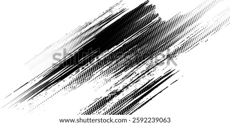Glitch distorted grunge layer . Noise destroyed texture . Trendy defect error shapes . Overlay grunge texture . Distressed effect .Vector shapes with a halftone dots screen print texture