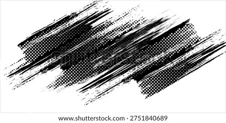 Glitch distorted grunge layer . Noise destroyed texture . Trendy defect error shapes . Overlay grunge texture . Distressed effect .Vector shapes with a halftone dots screen print texture. eps 10