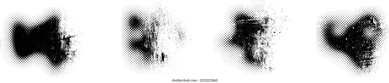 Glitch verzerrte grungy abstrakte Formen . Blob formen organisch. Vorlage für Präsentation, Banner . Flüssigkeit isoliert Form .Grunge strukturiert. Flüssige Vektorformen mit Halbpunktzahl .Siebdruck-Textur