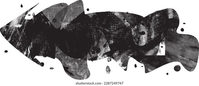 Glitch verzerrte grungy abstrakte Formen . Blob formen organisch. Vorlage für Präsentation, Banner . Flüssigkeit isoliert Form .Grunge strukturiert. Flüssige Vektorformen mit Halbpunktzahl .Siebdruck-Textur