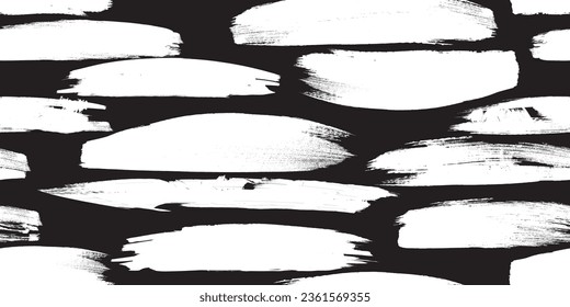 Formas abstractas de grisco distorsionadas. Pincel acaricia textura de patrón sin fisuras. Formas negras. Grunge texturado. Formas vectoriales con trazos de pincel .Imprimir pantalla textura de patrón interminable