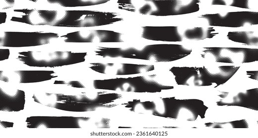 Glitch distorted grungy abstract forms . Brush strokes seamless pattern texture. Grange shapes .Grunge textured . Vector shapes with brush strokes .Screen print endless pattern texture