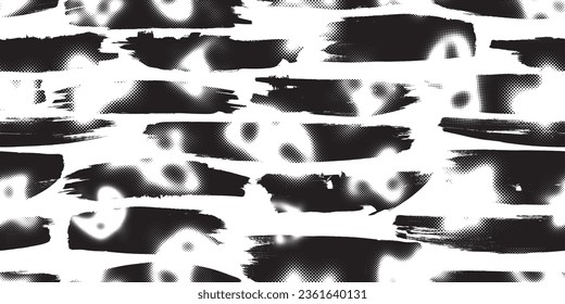 Glitch distorted grungy abstract forms . Brush strokes seamless pattern texture. Grange shapes .Grunge textured . Vector shapes with brush strokes .Screen print endless pattern texture