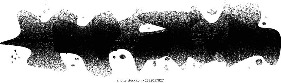 Formas abstractas de grisco distorsionadas. El blob forma orgánico. Plantilla para presentación, banner . Forma fluida aislada .Grunge texturado. Formas vectoriales líquidas con puntos de semitono .Textura de impresión de pantalla