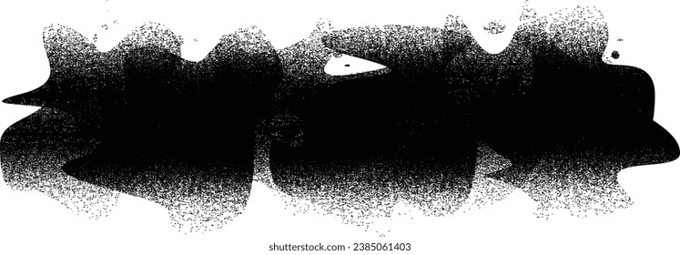 Glitch distorted grungy abstract forms . Blob shape organic. Template for presentation, banner . Fluid isolated shape .Grunge textured . Liquid vector shapes with halftone dots .Screen print texture