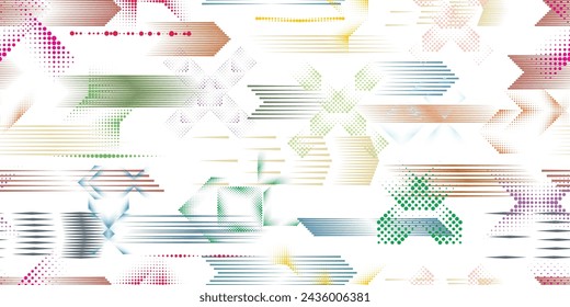 Glitch distorted grungy abstract forms . Blob shape organic seamless pattern texture. fast lines .Grunge textured . Liquid vector shapes with speed lines .Screen print endless pattern texture