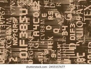 Glitch distorted grungy abstract forms . Cyber punk texture. Halftone dots .Futuristic background . Glitched shapes with dots and lines .Screen print  pattern texture