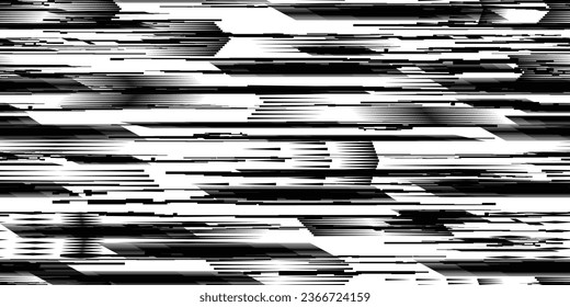 Glitch distorted grungy abstract technology lines . Glitched lines seamless pattern texture. Grange shapes .Grunge textured . Vector stripes.Screen print endless pattern texture