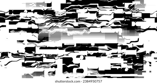 Glitch verzerrte grungy abstrakte Technologielinien . Glitzte Linien nahtlose Muster Textur. Grange Formen .Grunge strukturiert. Vectorstreifen.Screen-Druck endlose Muster Textur