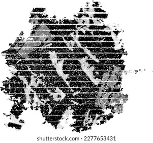 Glitch distorted grungy isolated banner . Design element for brochure, social media, posters, flyers. Overlay texture.Textured banner with Distress effect .Vector halftone dots . Screen print texture
