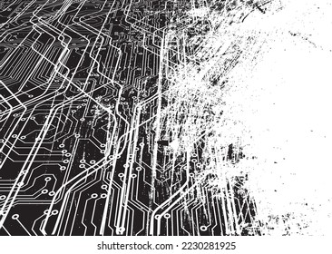 Glitch verzerrte grungenhafte Overlay-Granulatstruktur. Texturierte und glitzernde Technologie, Hintergrund. Siebdruckeffekt. Vektor-Overlay-Hintergrund mit einer Siebdruckstruktur mit einem Halbton.