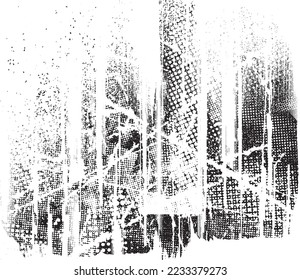 Glitch verzerrte grungy Form . Geräumige Körnerstruktur. Texturierte und glitzernde Formen .Grunge Textur. Siebdruck und Rauscheffekt .Vektorüberlagshintergrund mit einer Siebdruckstruktur mit einem Halbton.