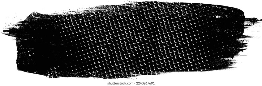 Glitch distorted grungy shape . Noised grange texture. Textured and glitched shapes .Grunge texture. Screen print and noise effect .Vector overlay background with a halftone dots screen print texture.