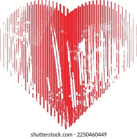 Glitch distorted heart shape . Minimal art design . Noise destroyed circle logo . Trendy defect error shapes . Glitched frame .Broken effect . Grunge texture . Distress effect .vector
