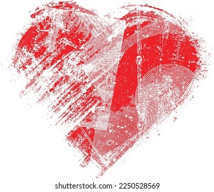 Glitch distorted heart shape . Minimal art design . Noise destroyed heart logo . Trendy defect error shapes . Glitched frame .Broken effect . Grunge texture . Distress effect .vector
