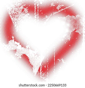 La forma del corazón distorsionada del brillo. Diseño de arte mínimo. El ruido destruyó el logo del corazón. Formas de error de defecto de moda . Marco brillante. Efecto roto. Textura gruesa. Efecto de distrés .vector

