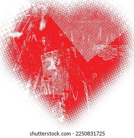 Glitch distorted heart shape . Minimal art design . Noise destroyed heart logo . Trendy defect error shapes . Glitched frame .Broken effect . Grunge texture . Distress effect .vector
