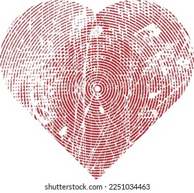 Glitch distorted heart shape . Minimal art design . Noise destroyed heart logo . Trendy defect error shapes . Glitched frame .Broken effect . Grunge texture . Distress effect .vector
