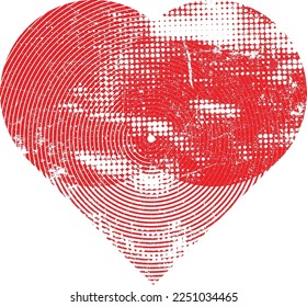 Glitch distorted heart shape . Minimal art design . Noise destroyed heart logo . Trendy defect error shapes . Glitched frame .Broken effect . Grunge texture . Distress effect .vector