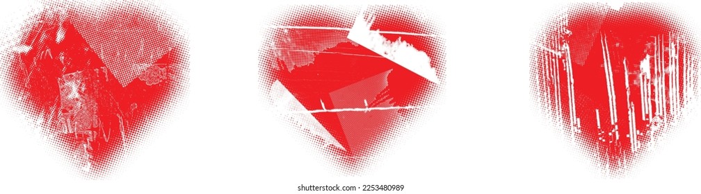 Glitch distorted heart shape . Minimal art design . Noise destroyed heart logo . Trendy defect error shapes . Glitched frame .Broken effect . Grunge texture . Distress effect .vector