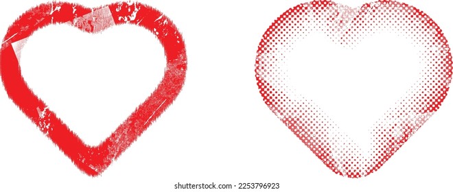 Glitch distorted heart shape . Minimal art design . Noise destroyed heart logo . Trendy defect error shapes . Glitched frame .Broken effect . Grunge texture . Distress effect .vector