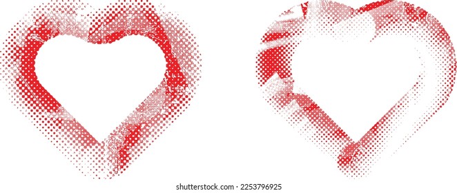 Glitch distorted heart shape . Minimal art design . Noise destroyed heart logo . Trendy defect error shapes . Glitched frame .Broken effect . Grunge texture . Distress effect .vector