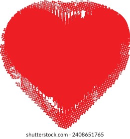La forma del corazón distorsionada del brillo. Diseño de arte mínimo. El ruido destruyó el logo del corazón. Formas de error de defecto de moda . Marco brillante. Efecto roto. Textura gruesa. Efecto de distrés .vector
