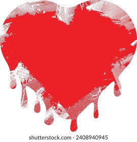 Glitch distorted heart shape . Minimal art design . Noise destroyed heart logo . Trendy defect error shapes . Glitched heart .Broken effect . Grunge texture . Distress effect .vector