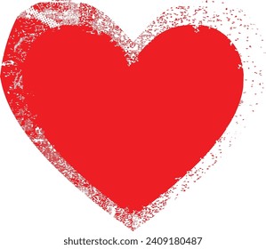 La forma del corazón distorsionada del brillo. Diseño de arte mínimo. El ruido destruyó el logo del corazón. Formas de error de defecto de moda . Marco brillante. Efecto roto. Textura gruesa. Efecto de distrés .vector