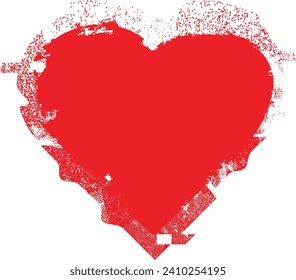 Glitch distorted heart shape . Minimal art design . Noise destroyed heart logo . Trendy defect error shapes . Glitched frame .Broken effect . Grunge texture . Distress effect .vector