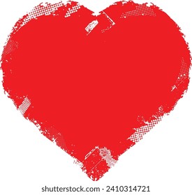 Glitch distorted heart shape . Minimal art design . Noise destroyed heart logo . Trendy defect error shapes . Glitched frame .Broken effect . Grunge texture . Distress effect .vector