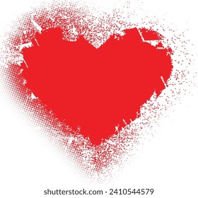 Glitch distorted heart shape . Minimal art design . Noise destroyed heart logo . Trendy defect error shapes . Glitched frame .Broken effect . Grunge texture . Distress effect .vector