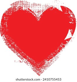 Glitch distorted heart shape . Minimal art design . Noise destroyed heart logo . Trendy defect error shapes . Glitched frame .Broken effect . Grunge texture . Distress effect .vector